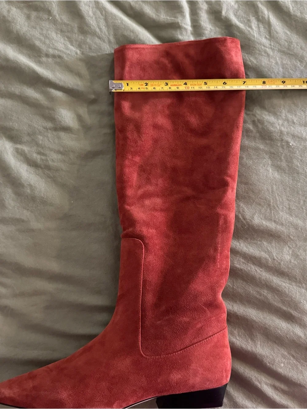 New Staud Wally Flat Boot Western 100% Suede Knee High Boots Size EU 37 US 7